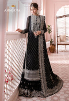 Asim Jofa Black Chiffon Gharara Formal Collection Replica