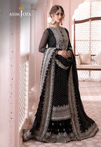 Asim Jofa Black Chiffon Gharara Formal Collection Replica