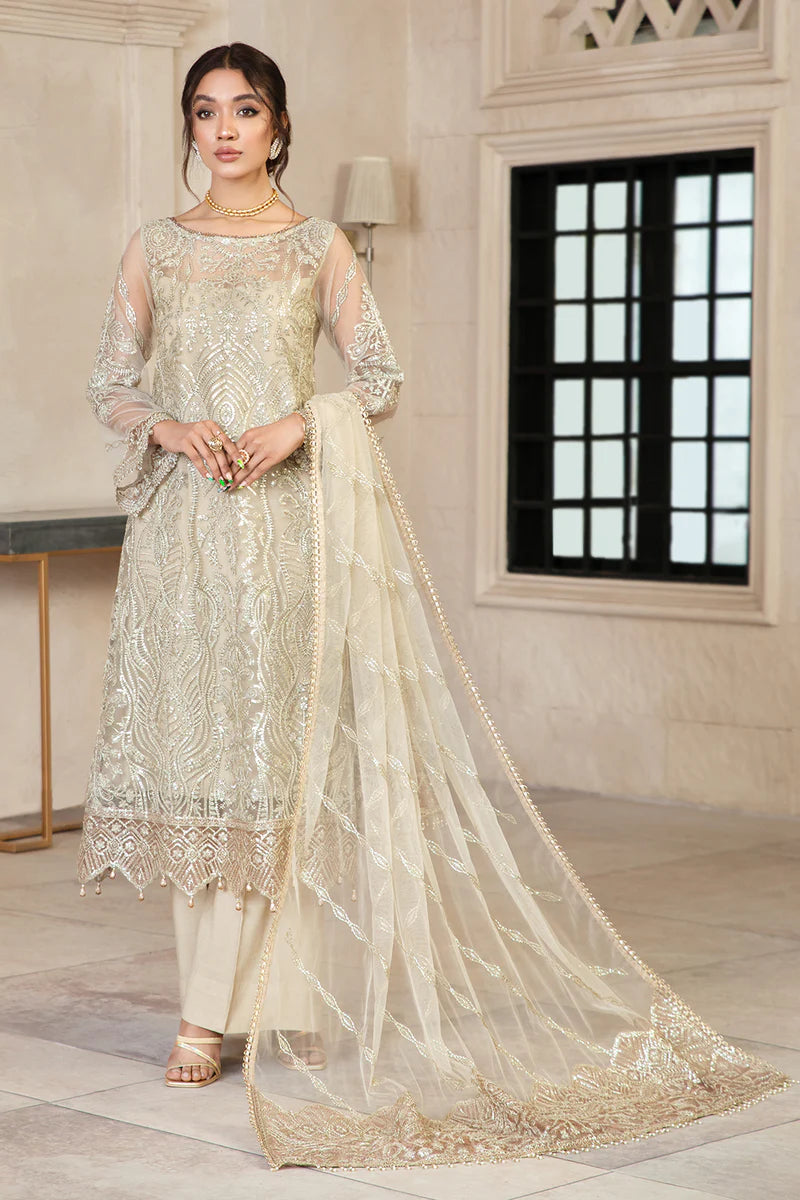 Zarif Daisy Net Formal Wear Unstitched