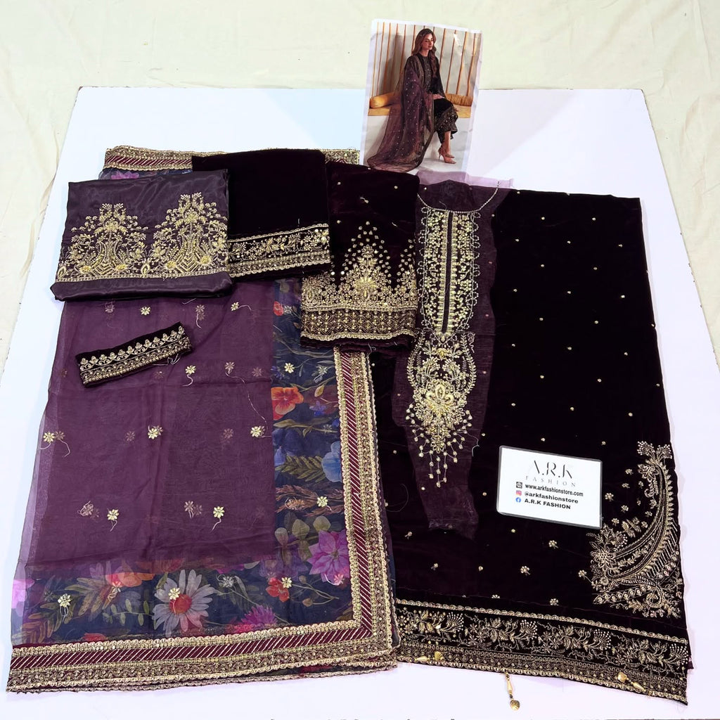 Jazmin Maroon Formal Collection Velvet Replica