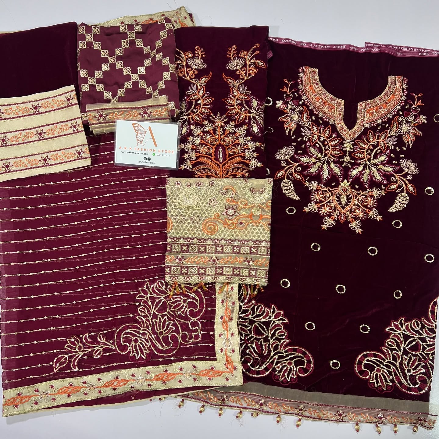 Nureh Maroon Formal Collection Velvet Replica