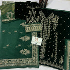 Qalamkar Green Formal Collection Velvet Replica