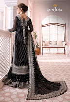 Asim Jofa Black Chiffon Gharara Formal Collection Replica