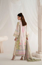 AJR Garden Whisper Embroidered Silk Unstitched 3 Piece Suit - 03 AMORIA - Light Pink - Luxury Collection