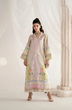 AJR Garden Whisper Embroidered Silk Unstitched 3 Piece Suit - 03 AMORIA - Light Pink - Luxury Collection