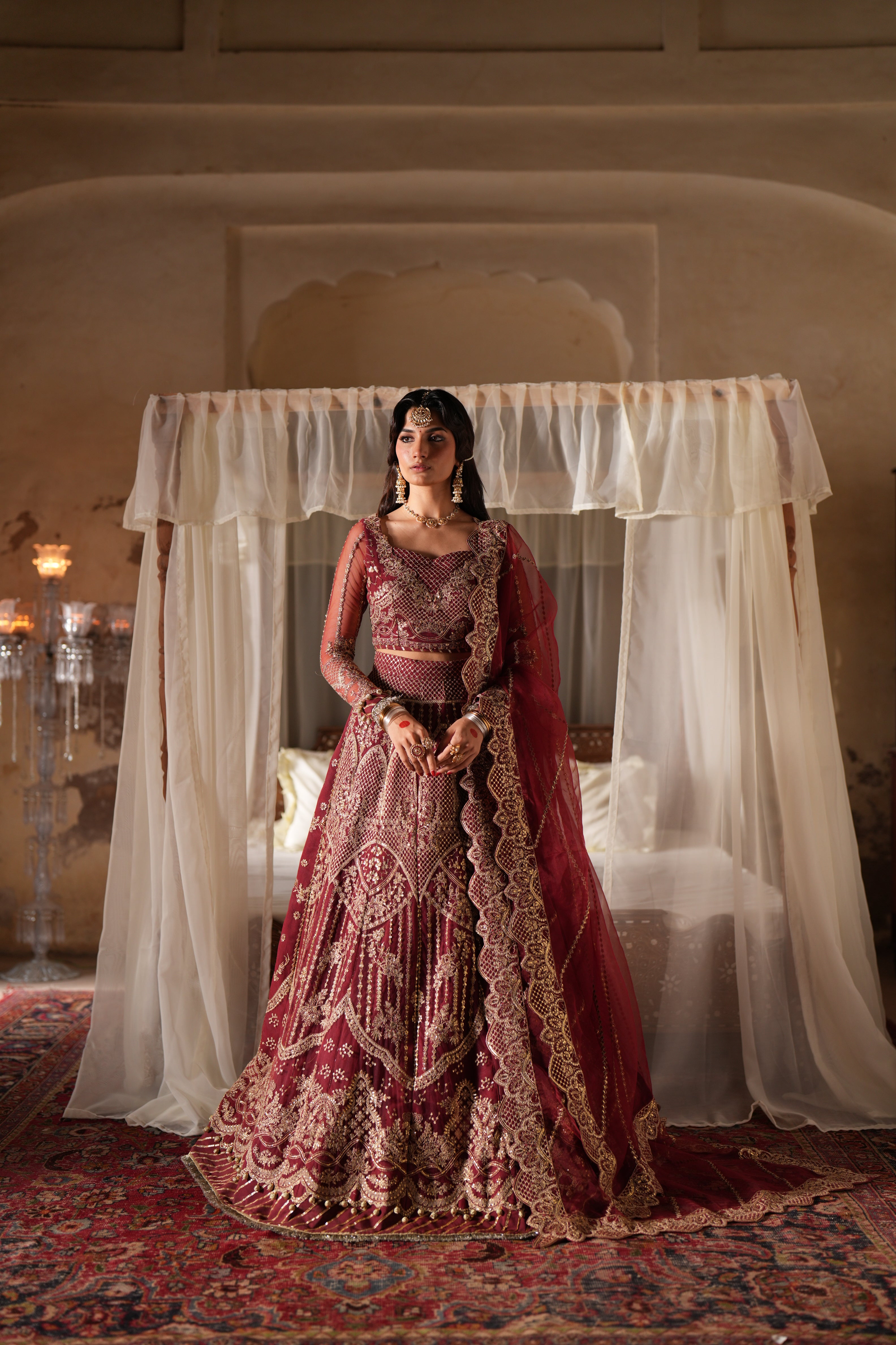 Dastan e Ishq by AJR Luxury Embroidered Net Unstitched 3 Piece Suit - 03 PARIZAD - AJR25DST - Red - Festive Formals Collection