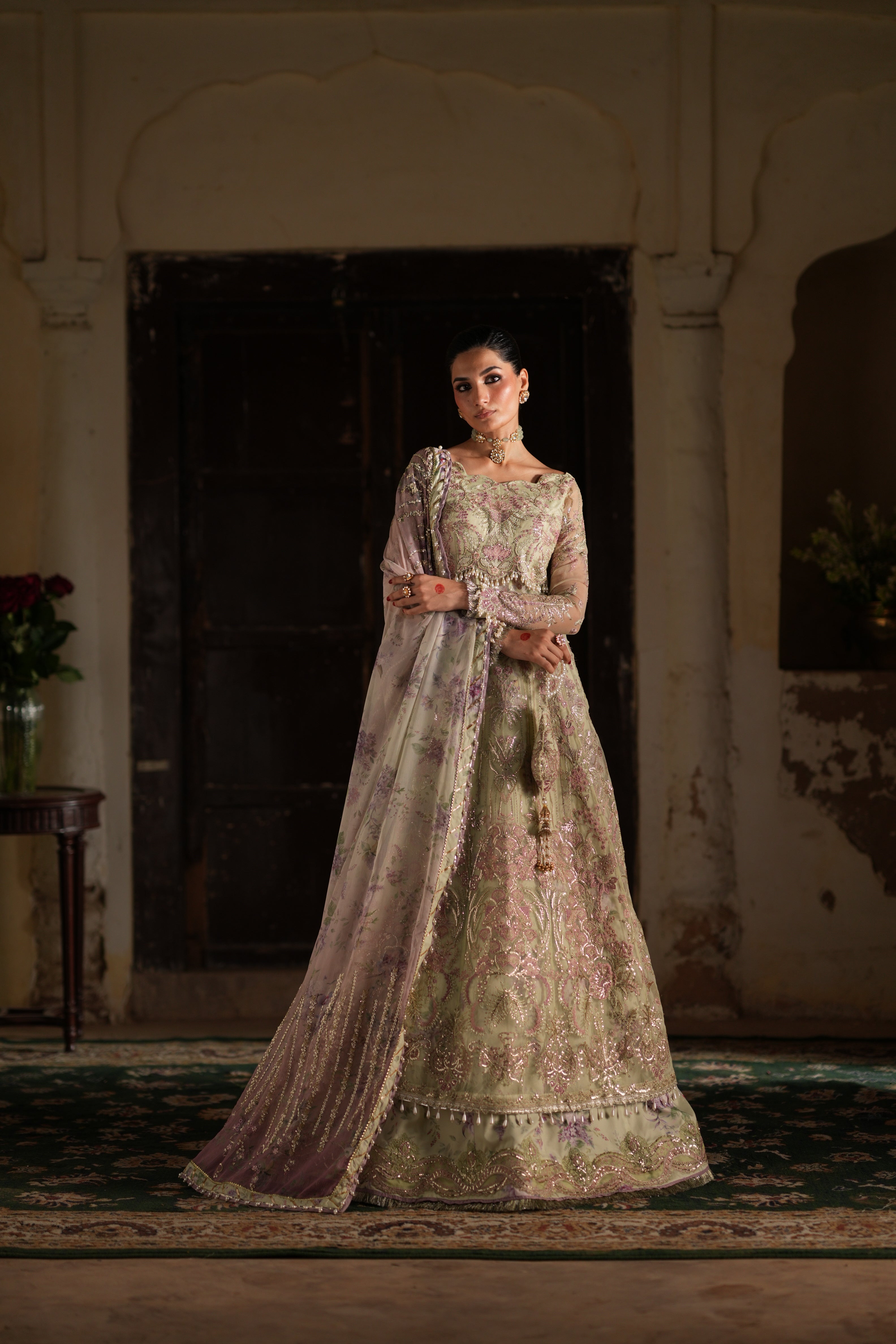 Dastan e Ishq by AJR Luxury Embroidered Organza Unstitched 3 Piece Suit -07  GHAZAL - AJR25DST - Green - Festive Formals Collection