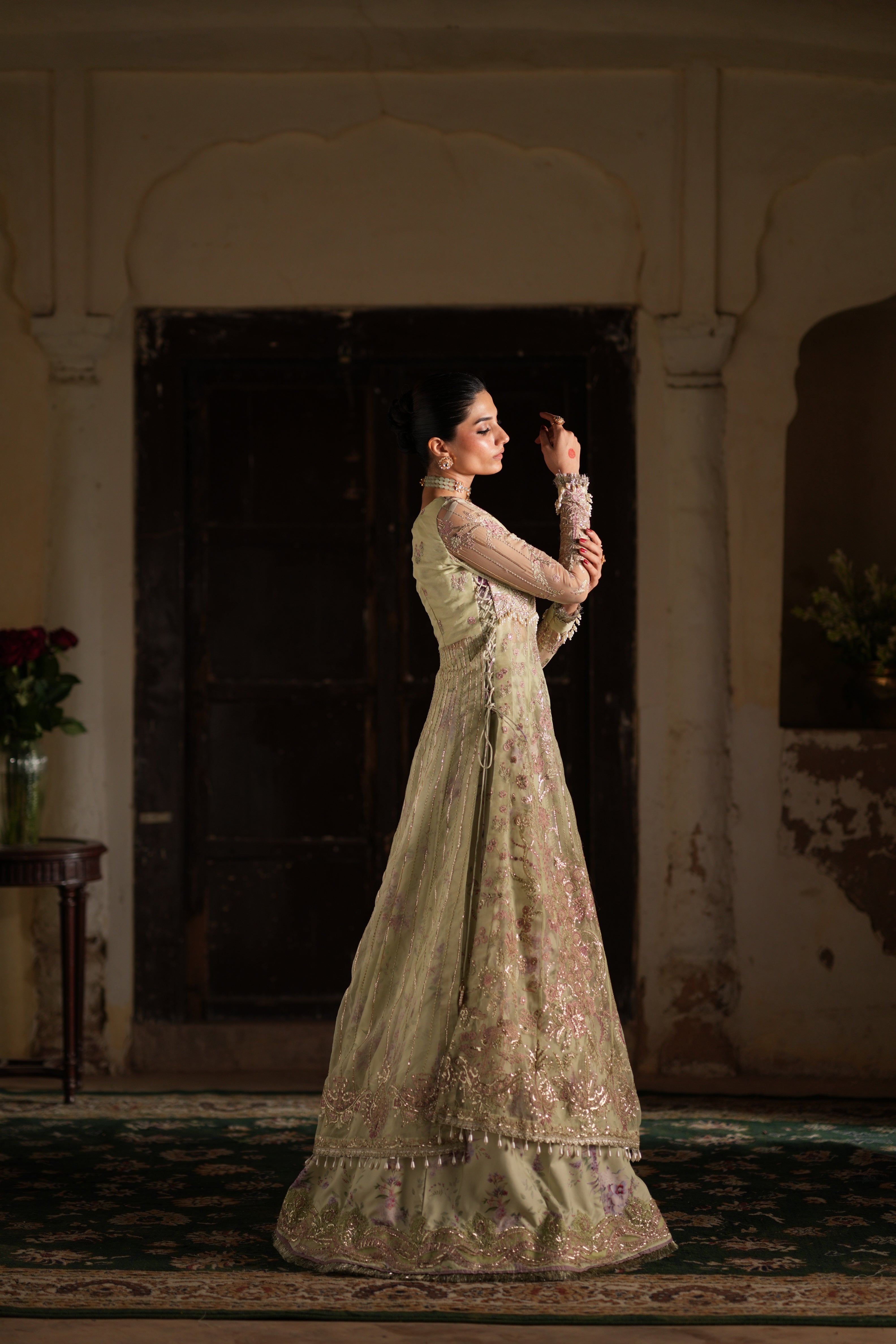 Dastan e Ishq by AJR Luxury Embroidered Organza Unstitched 3 Piece Suit -07  GHAZAL - AJR25DST - Green - Festive Formals Collection