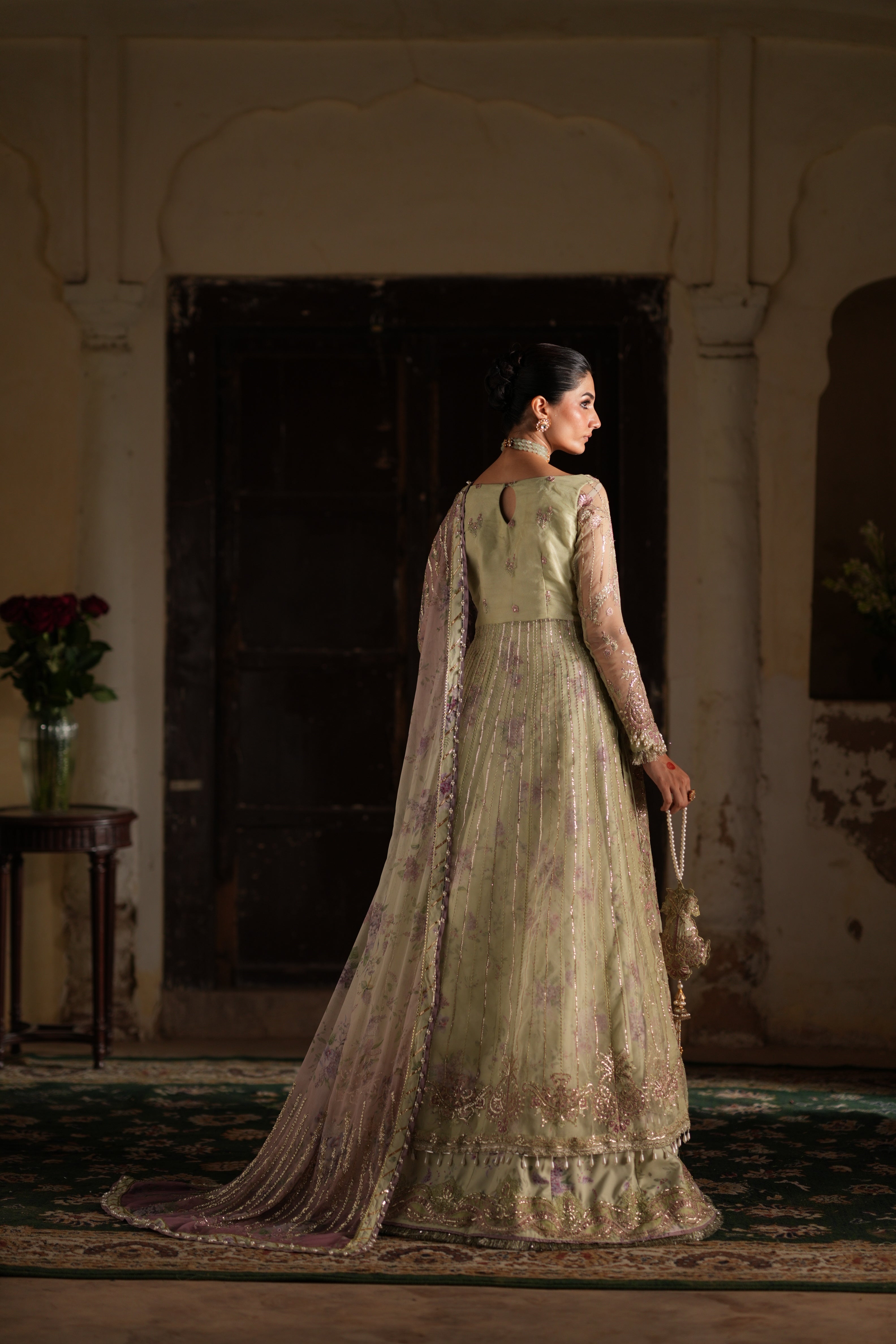 Dastan e Ishq by AJR Luxury Embroidered Organza Unstitched 3 Piece Suit -07  GHAZAL - AJR25DST - Green - Festive Formals Collection