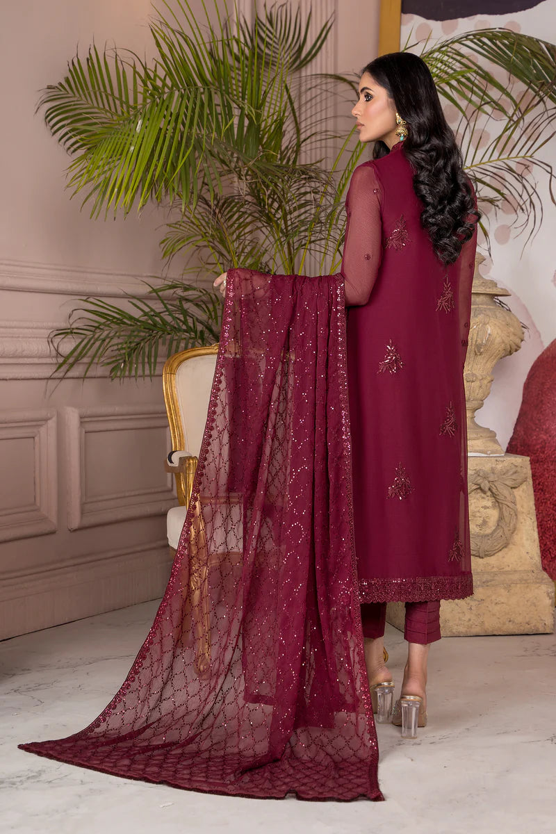 Zarif MULBERRY Chiffon Formal Wear Unstitched