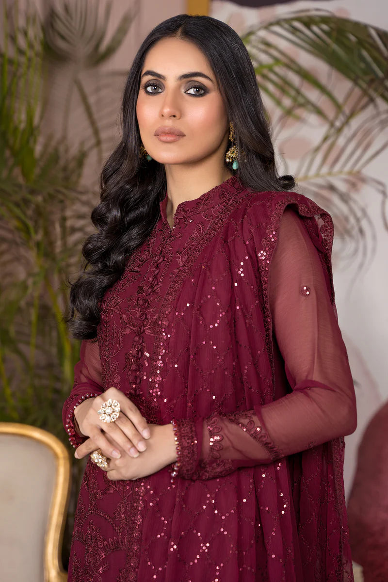 Zarif MULBERRY Chiffon Formal Wear Unstitched