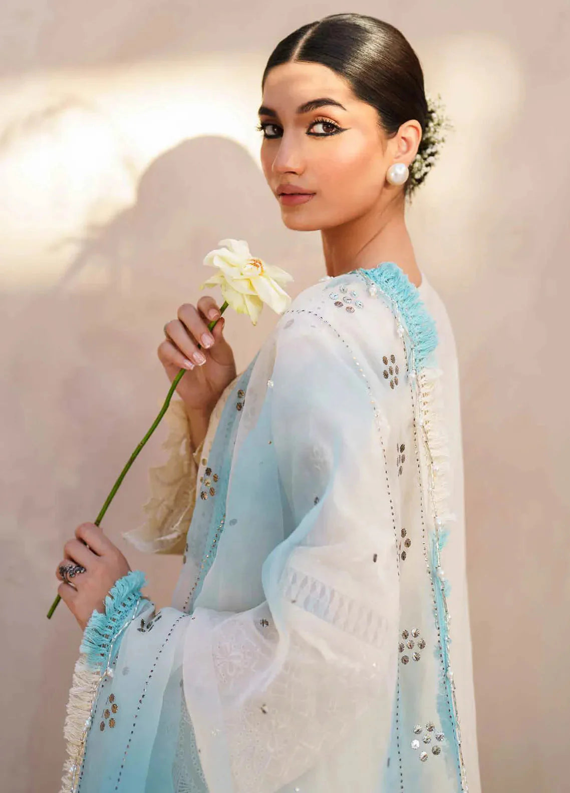 Dhoop Kinaray By Nureh Chikankari Lawn Suits Unstitched 4 Piece NS-140 - Summer Collection