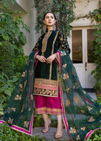 Zainab Chottani Green Formal Collection Velvet Replica